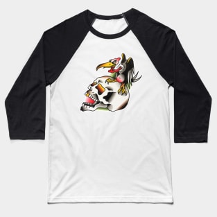 Vulture Skull Tattoo Design Baseball T-Shirt